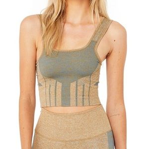 NWT Alo Tempo Bra Tank in Caramel Heather Size / Blue Heather Sz Medium